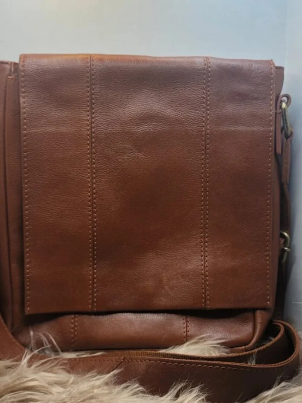 Brown Genuine Leather Crossbody